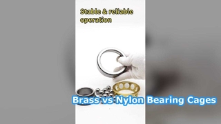 アンギュラベアリングの真鍮保持器とナイロン保持器の比較